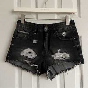 Garage High Rise Distressed Denim Shorts 00